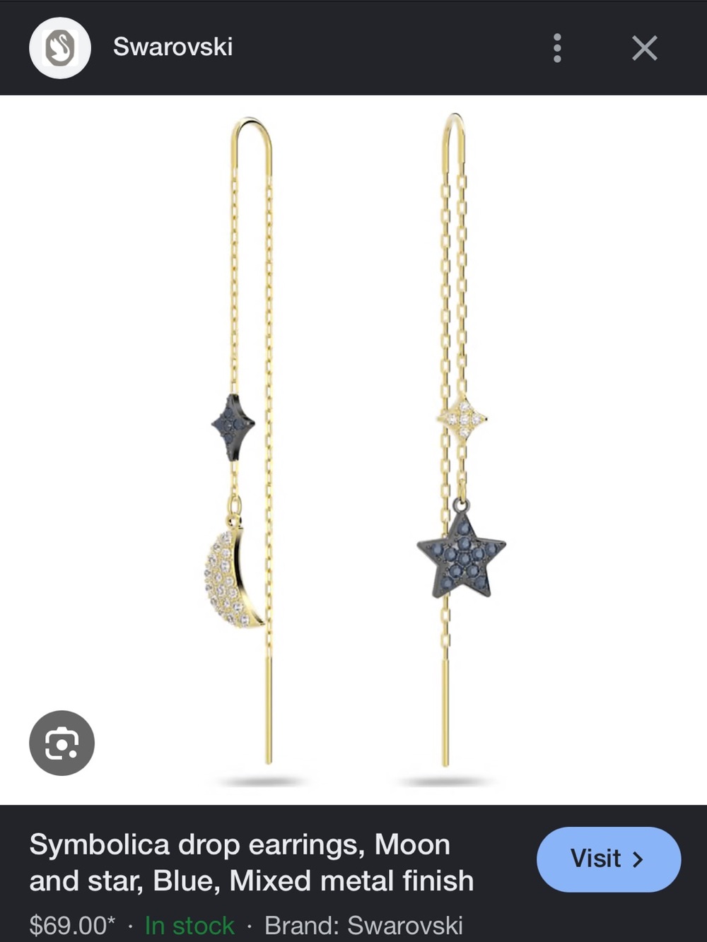 Swarovski Moon & Star Necklace and Earrings Set